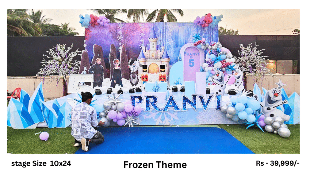 Frozen theme decorations | First birthday decorations